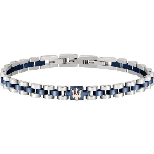 Maserati Bracelet Bleu & Gris Logo Rose Gold_Pixies