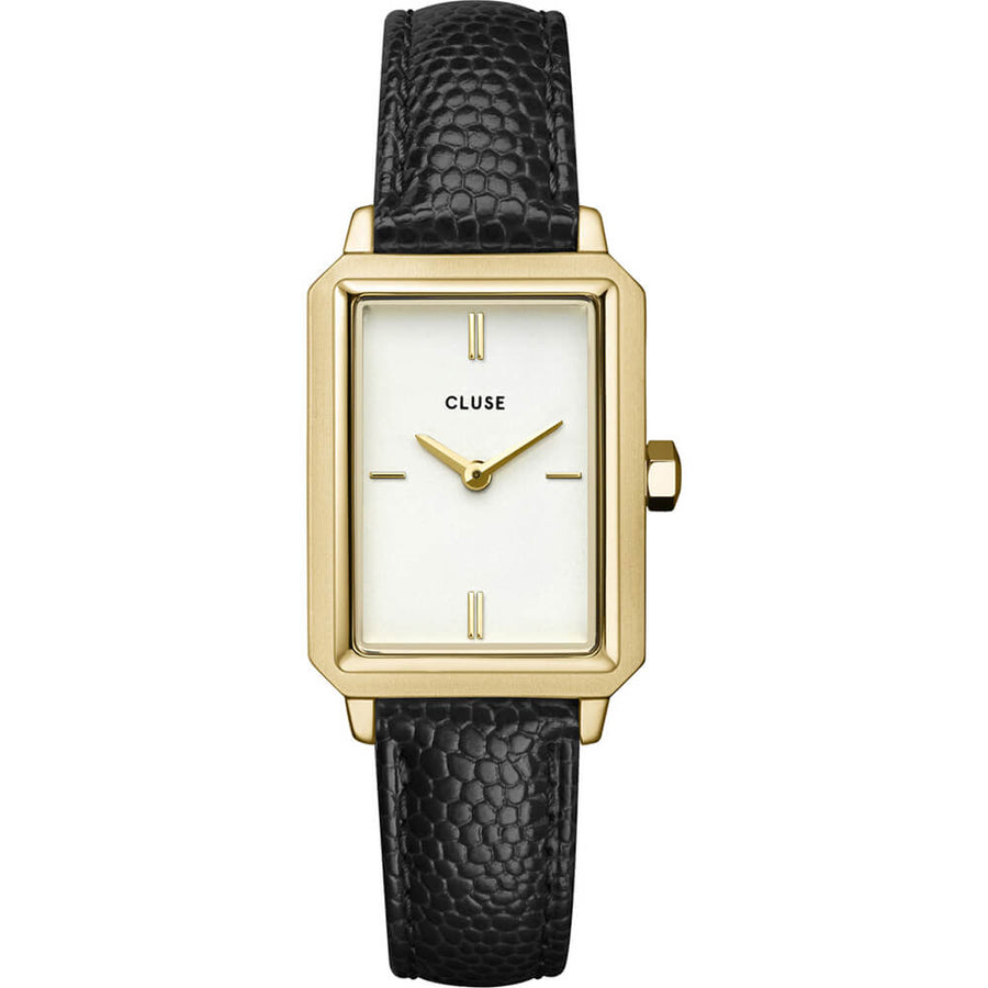 Montre Cluse Fluette Cuir Noir Or CW11504