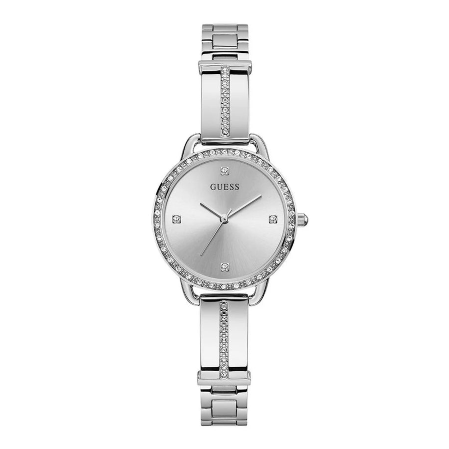 Boss - Silver Steel Watch and Pink Background