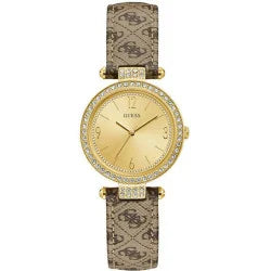 Montre Femme Guess Terrace en Cuir Marron