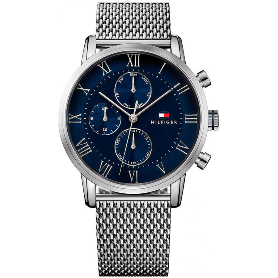 Tommy Hilfiger Montre Multifonctions Argentée Cadran Bleu_Pixies