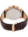 Tommy Hilfiger Montre Kane Cuir Marron Cadran Bleu_Pixies