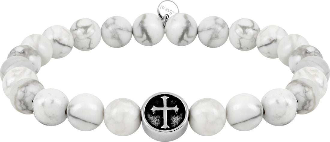 Bracelet Homme Agate Blanche