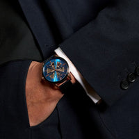 Montignac Montre Automatique Maille Milanaise Noir Gold & Bleu_Pixies