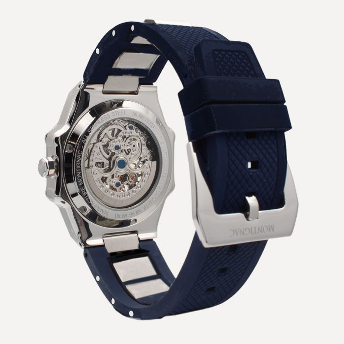 Montignac Montre Automatique Silicone Bleu & Argent_Pixies